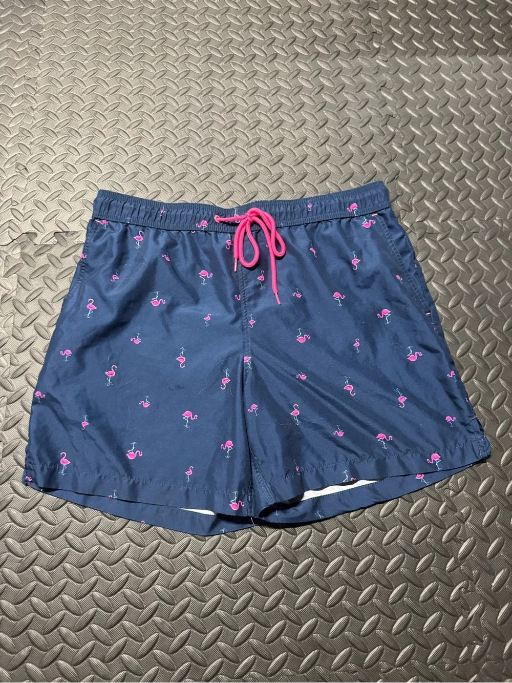 George Men’s Flamingo Swim Trunks Navy Pink Size Large 36-38